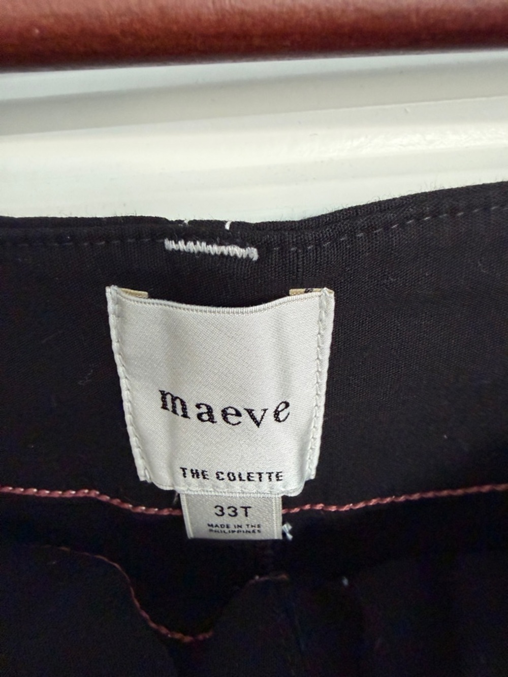 Anthropologie Collette Black Wide-Leg Jeans with White Contrast Stitching - Picture 5 of 5